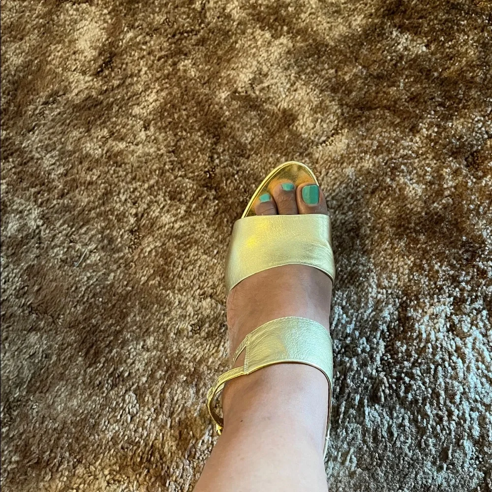 Soft Gold Nine West Sandals - Picture 5 of 5